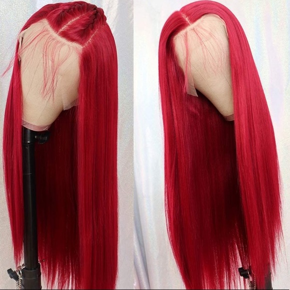 💫22” RED STRAIGHT LONG LACE FRONT WIG💫…NEW